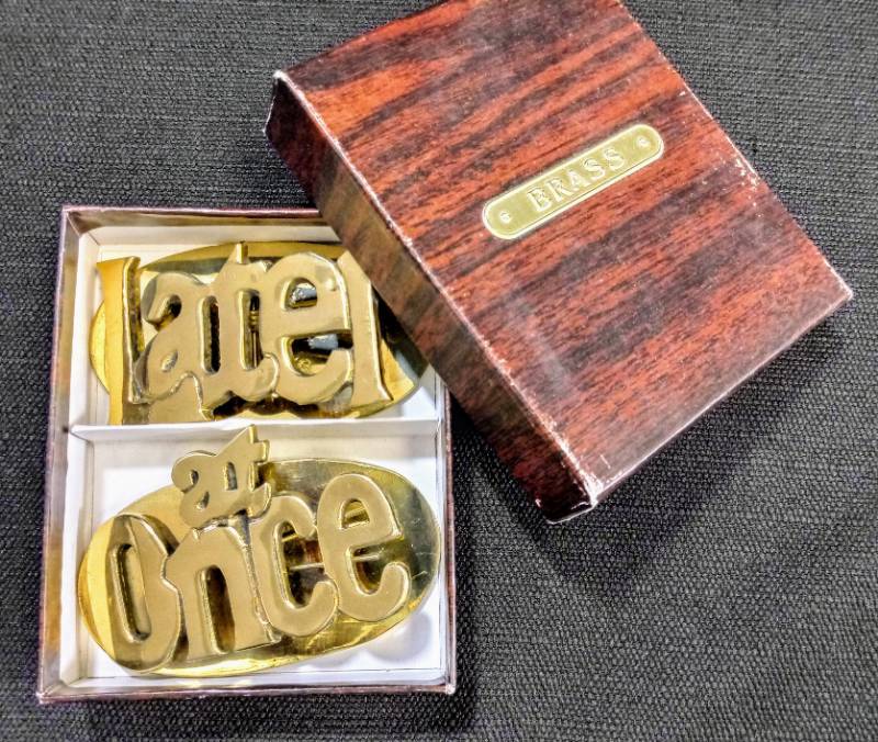 lot 1853 image: Brass Office Clips-  Prioritize- At Once or Later