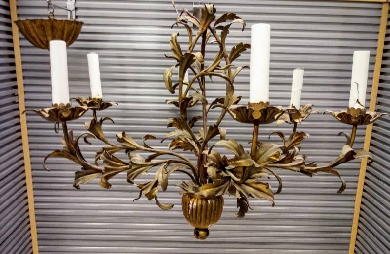 lot 1865 image: Gold Leafed Chandelier- Statement Piece