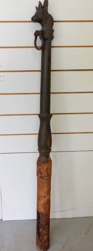 lot 3 image: Antique Cast Iron Hitching Post- Jack O Lope Heavy and Unique