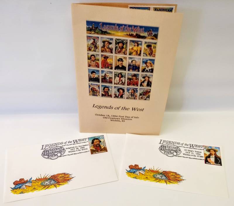 lot 1789 image: From the Wichita KS Post Office Legends of the West Collectible Stamp Lot