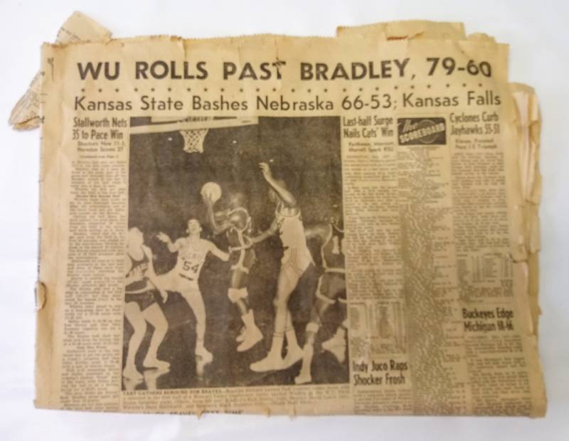 lot 2311 image: 1963 Wichita Beacon Sports Section- Wichita State Basketball