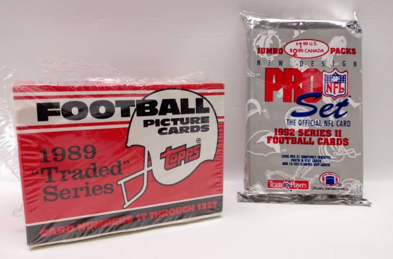 lot 2336 image: Sealed 1980s Football Cards With Bonus Pack From 92