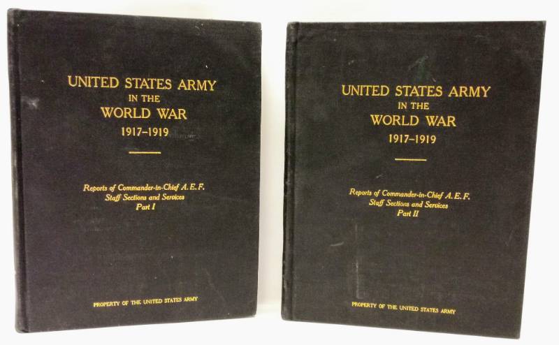 lot 2345 image: United States Army in the World War 1917-1919  Reports of the Commander in Chief, A. E. F.  Part 1 & 2 (1948, Hardback)