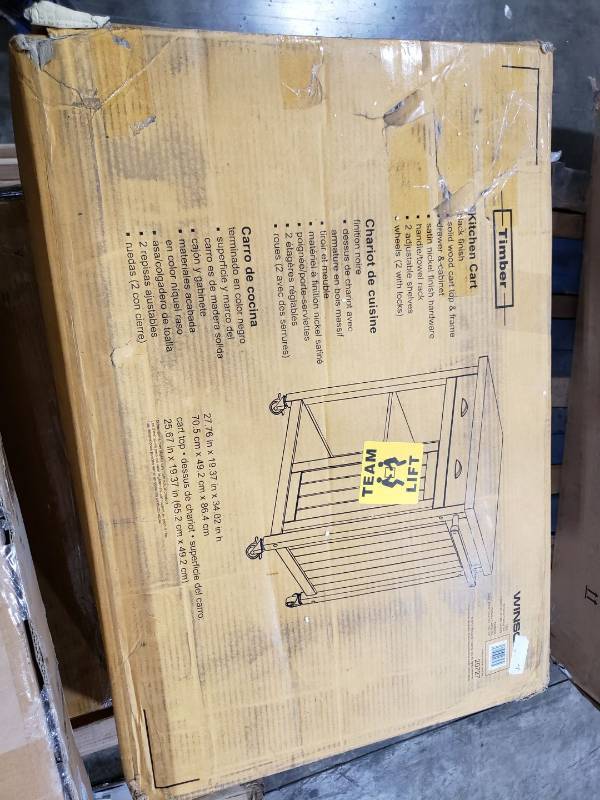 Winsome Timber Kitchen Cart Undelivered Freight Auction