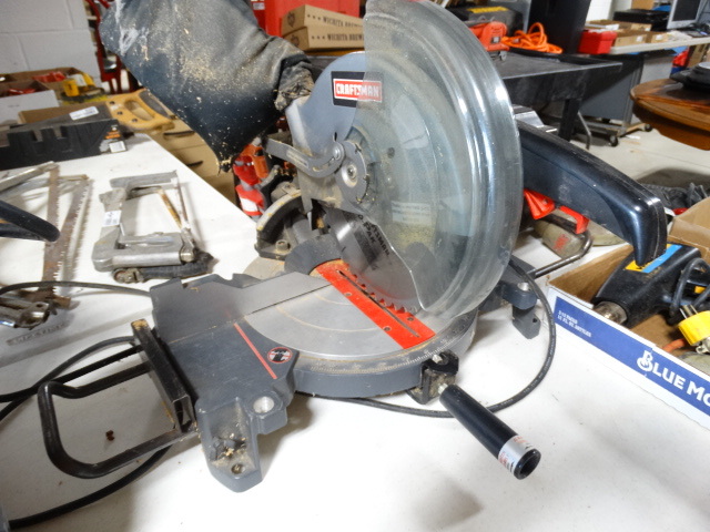 lot 6412 image: 10 Craftsman compound miter saw.