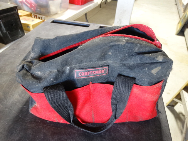 lot 6472 image: Craftsman tool bag with contents.