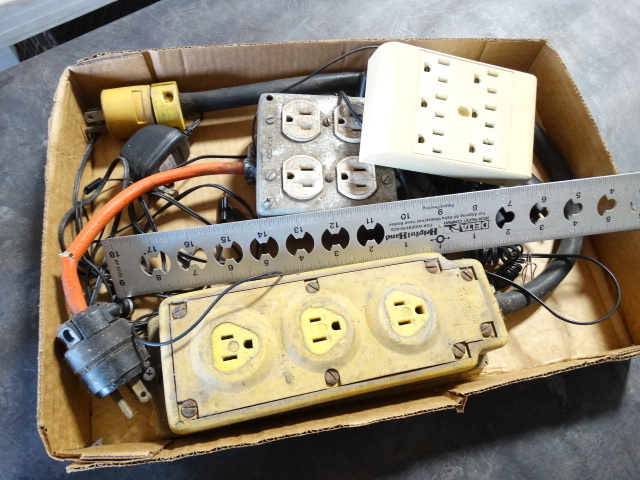 lot 6476 image: Lot with intermatic time all, ACDC adapter, small extension cords and more.