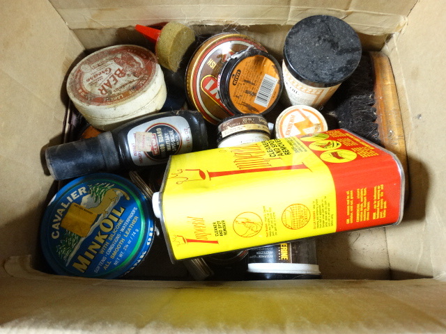lot 6520 image: Lot with imperial cleaner and spot remover, minkoil, leather protecter and more.