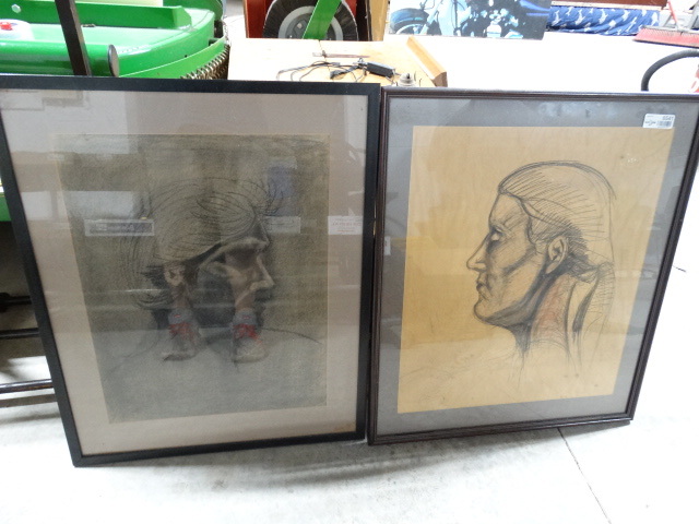 lot 6541 image: 2 pcs framed wall art