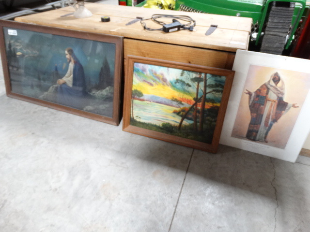 lot 6542 image: 3 wall pictures, one needs frame.