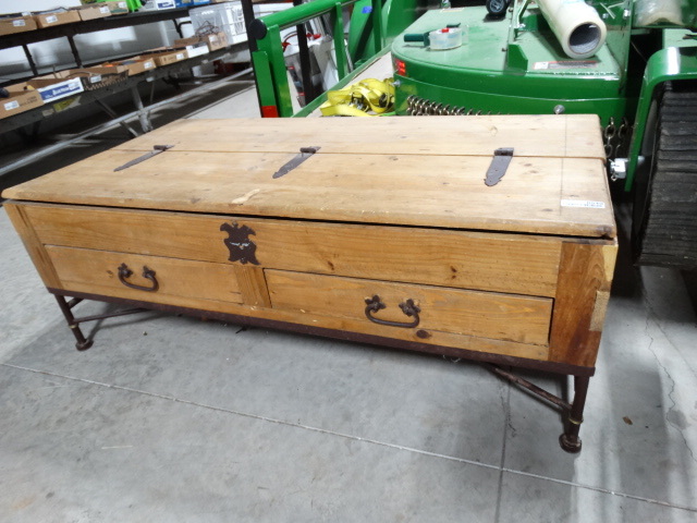 lot 6549 image: Wood coffee table with 2 drawers.