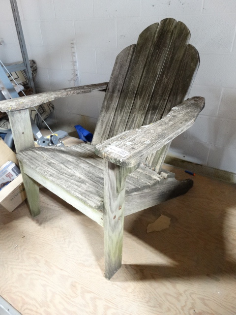lot 6557 image: 2 wooden patio chairs.