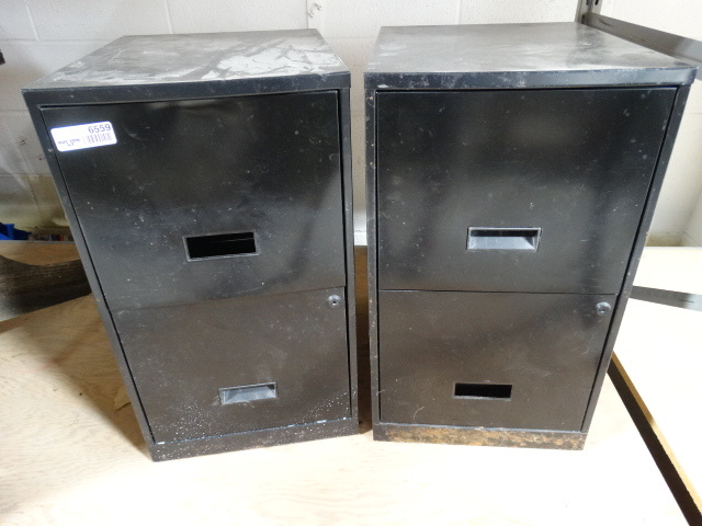 lot 6559 image: 2 two drawer file cabinets.