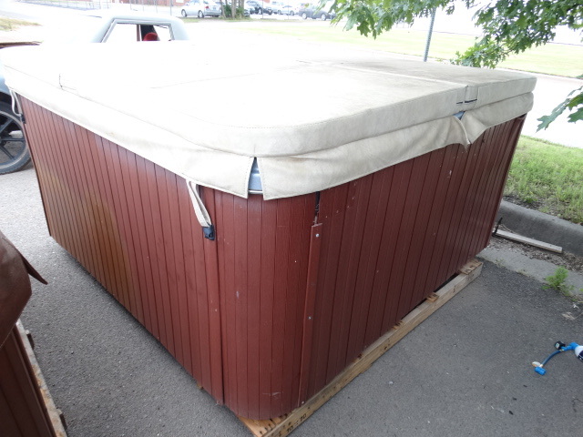 lot 6628 image: Balboa 230V with cover has audio system.