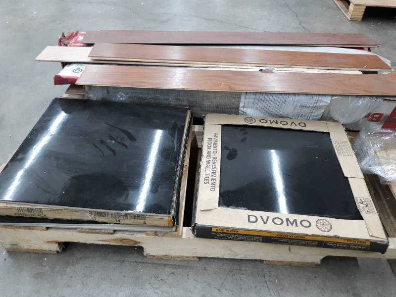 lot 1403 image: Pallet of Tile and Hardwood Flooring