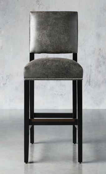 lot 1391 image: Torino Recycled Leather Barstool MSRP $899.99