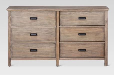 lot 1400 image: Gilford 6 Drawer Dresser - Pine Veneer - Threshold MSRP $412.49