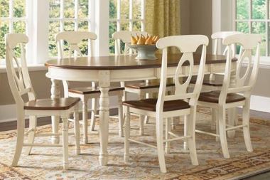 lot 1412 image: BRITISH ISLES MERLOT-BUTTERMILK DINING TABLE MSRP $1,158.00 Table Only No Chairs