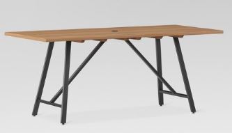 lot 1417 image: Cadima 6 Person Eucalyptus Wood Patio Dining Table - Natural - Project 62 MSRP $314.99