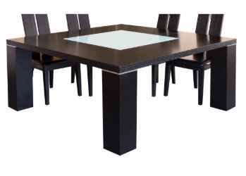 lot 1429 image: Elite Square Dining Table by Sharelle Furnishings Chairs Not Included Glass Missing