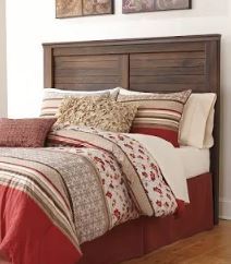 lot 1439 image: Ashley Quinden - Dark Brown - King Panel Headboard MSRP $231.99