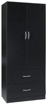 lot 1446 image: Hodedah Imports 2 Drawer 2 Door Wardrobe MSRP $143.99