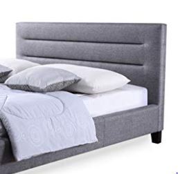 lot 1453 image: Baxton Studio Hillary Fabric Upholstered Headboard, King, Grey
