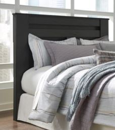 lot 1463 image: Ashley Furniture Brinxton Black Queen Headboard With Frame MSRP $228.74