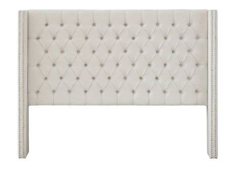 lot 1470 image: Madison Park - Amelia Upholstery Headboard - Cream - King - MSRP $349.99