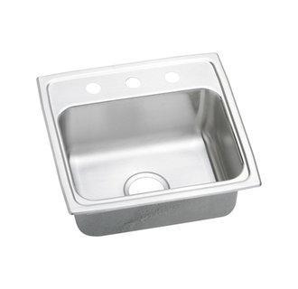 lot 5626 image: Elkay LRAD1918652 18 Gauge Stainless Steel 19  x 18  x 6.5  Single Bowl Top Mount Sink
