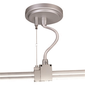 lot 5693 image: Nora Lighting NRS90-P91BN Round Power Canopy 10 ft.-6 in. Cord & Suspended Cable Brushed Nickel