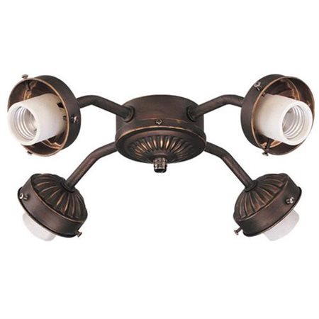 lot 5729 image: Lot of 2 Monte Carlo MC37 Light Kits Ceiling Fan Accessories Roman Bronze (EPACT Compliant)