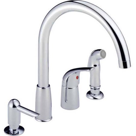 lot 5753 image: Peerless P188900LF-SD Chrome Kitchen Faucet Widespread with Side