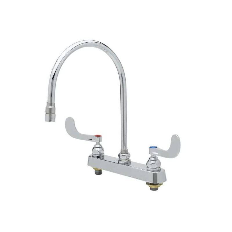 lot 5758 image: T and S Brass B-1120-135X-WH4 2.2 GPM 8 W Deck Mounted Bar Faucet with 8-1316