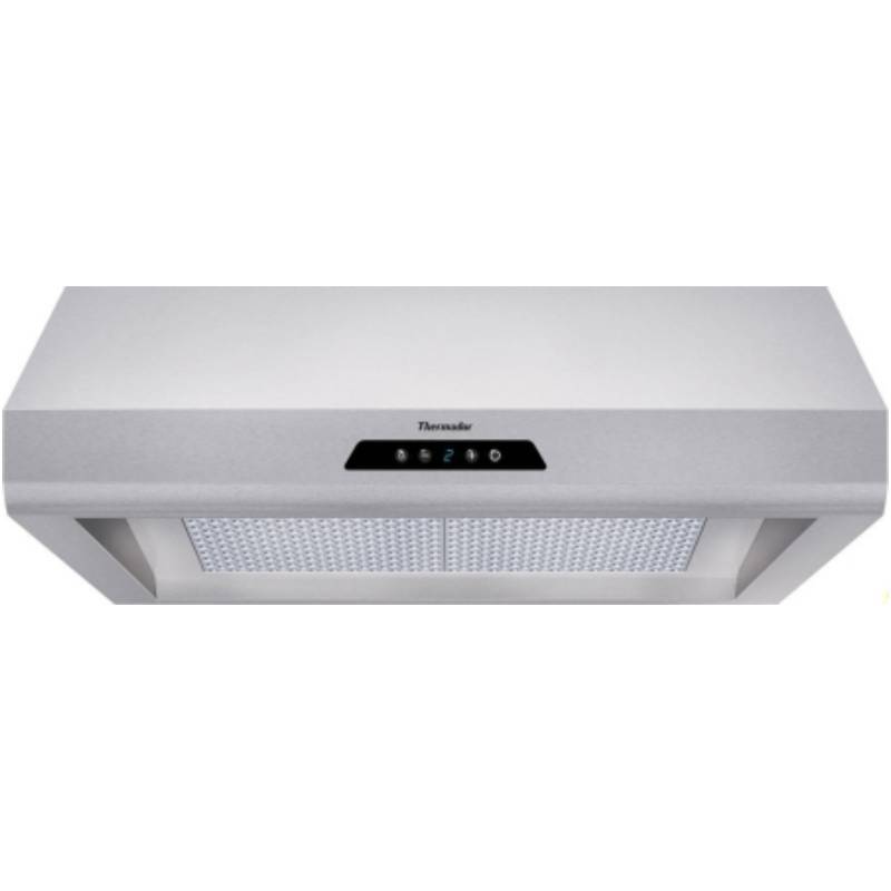 lot 5821 image: Thermador Masterpiece Series HMWB30FS Canopy Wall Mount Range Hood with 600 CFM Internal Blower, Halogen Lights, 4-Speed Touch Controls and 7 Segment Electronic Display 30-Inch