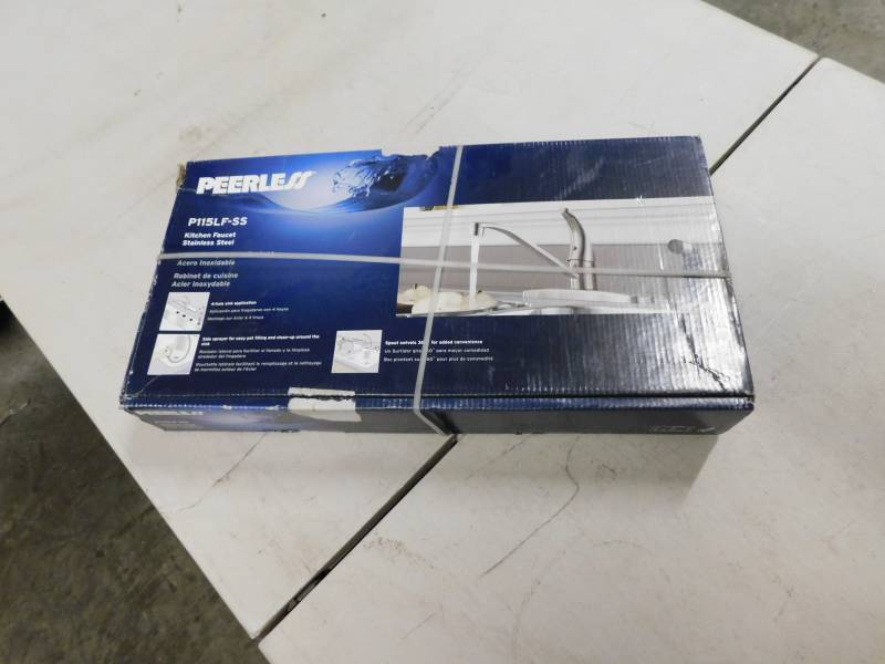 lot 5752 image: Peerless P115LF-SS Stainless Steel Kitchen Faucet Widespread with