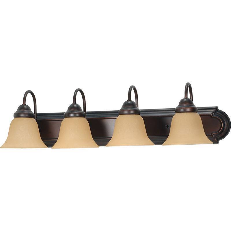 lot 5720 image: Vanity Wall Lights 30 with Champagne Linen Washed Glass (Set of 4) - Z-Lite, White
