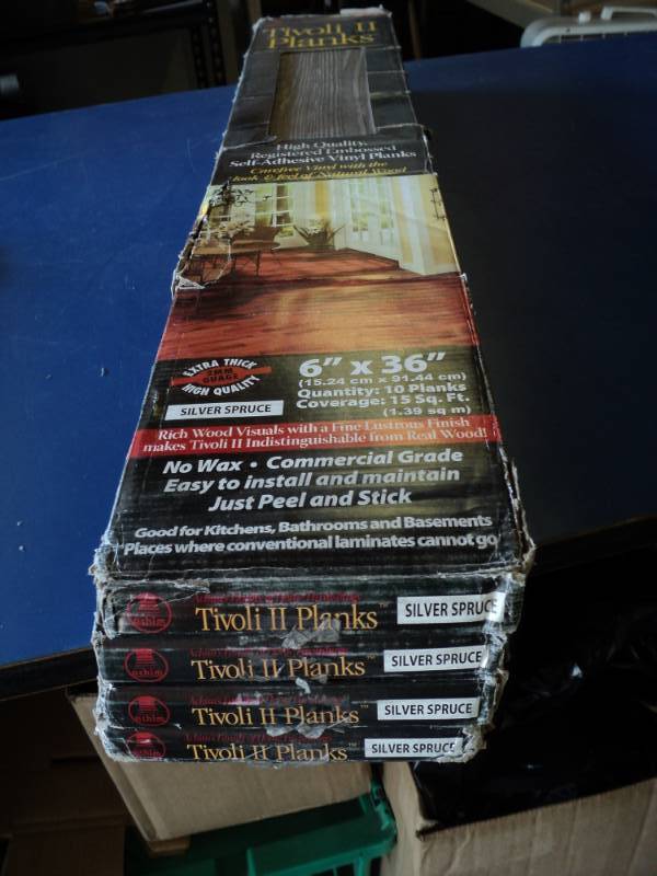 lot 8656 image: (4) boxes Tivoli II Planks Silver Spruce 6 x 36, 10 Planks, 15 sq. ft.