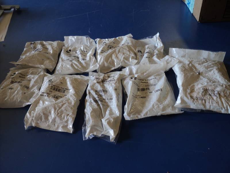 lot 8693 image: (9) ct mixed lot bagged hardware, Lawson, screws, wasahers and nuts, assortment of sizes