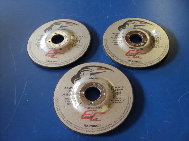 lot 8698 image: (3) ct lot Eagle Cut Metal Grinding blade, Type 27, 4-12 x 14 x 78
