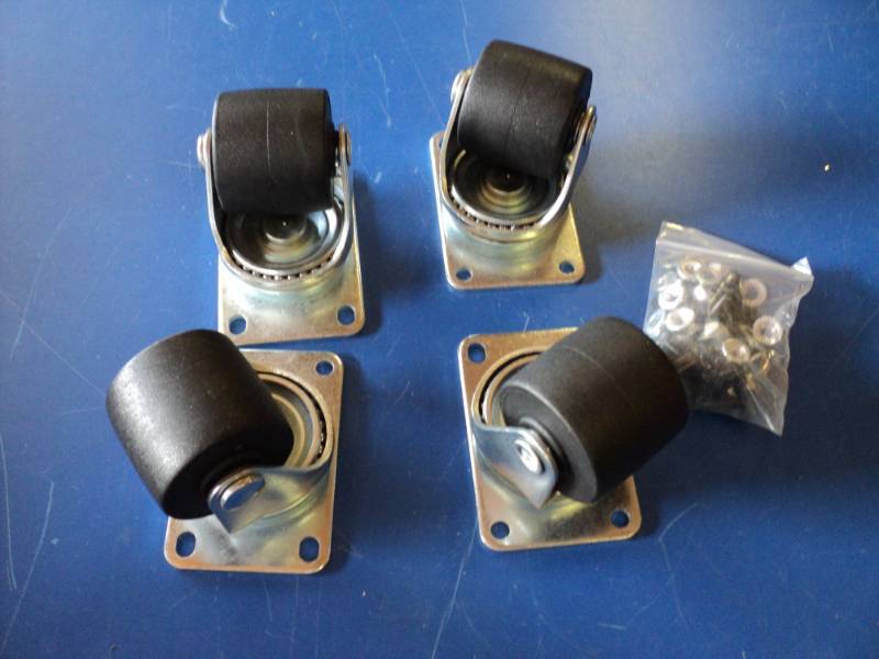 lot 8702 image: (1) set of (4) caster wheels, 2 diameter x 1-34 thick, plate mount 2-38 x 3-58