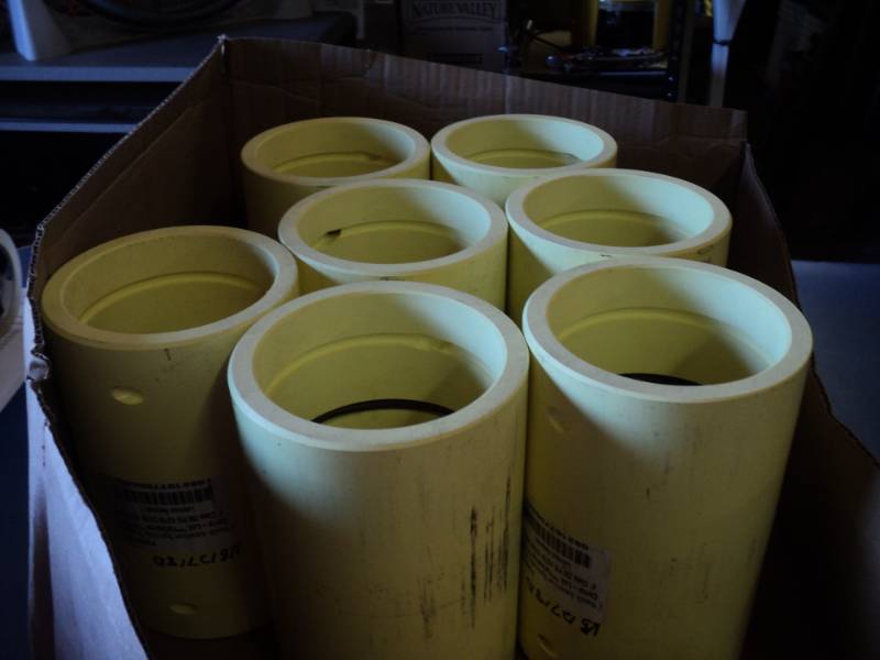 lot 8713 image: (7) ct lot North American Specialty Products Certa-Lok Yelomine PVC 4 Class 250 PSI ASTM D3139