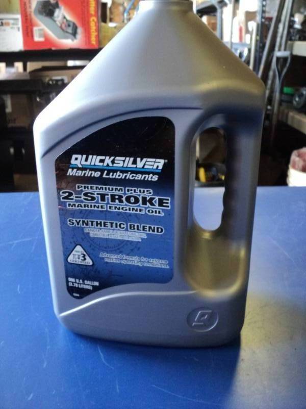 lot 8719 image: (1) gallon Quick Silver Marine Lubricant Premium Plus 2 Stroke Marine Engine oil