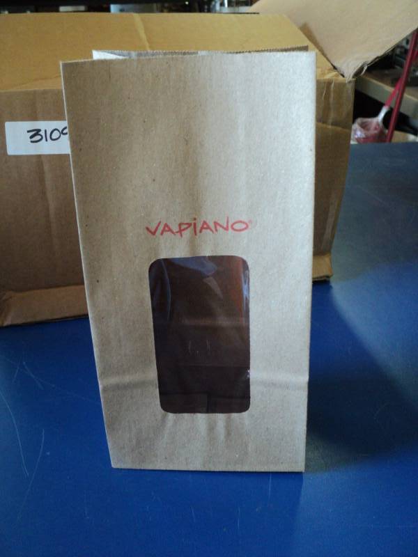 lot 8734 image: (1) case Vapiano Auto-Duplex Natural Kraft Bags, 4.75 x 2.75 x 9.5, (500) per case