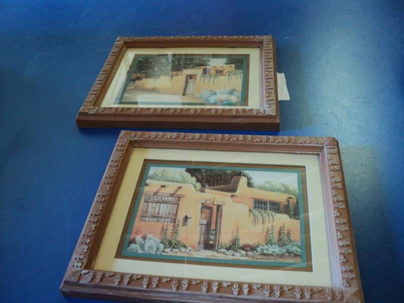 lot 8737 image: (2) ct lot professionally matted prints, plastic frame, 10-14 x 8-12