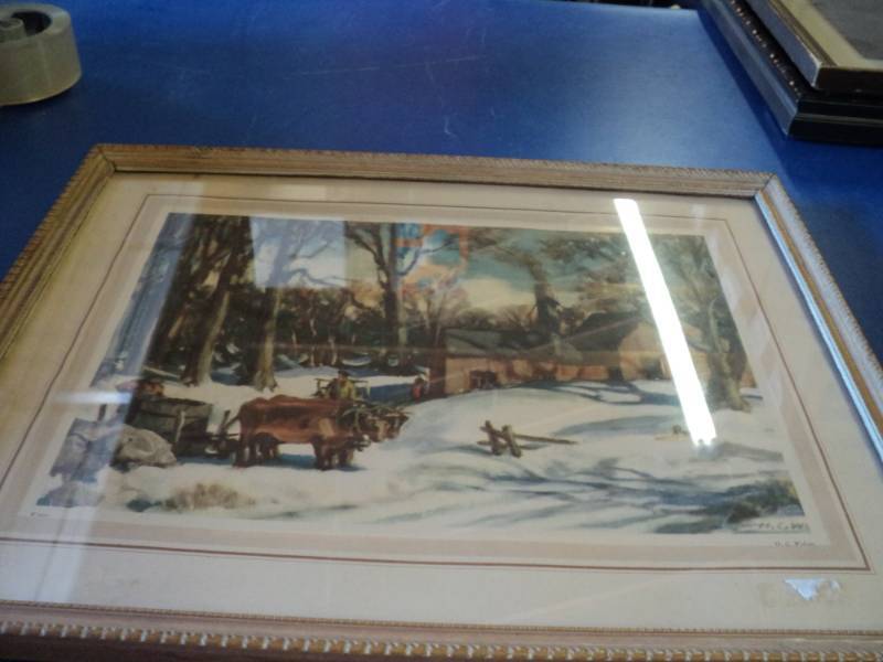 lot 8748 image: Professionally matted and framed print, HC Wolcott, Winter 19-14 x 15-12