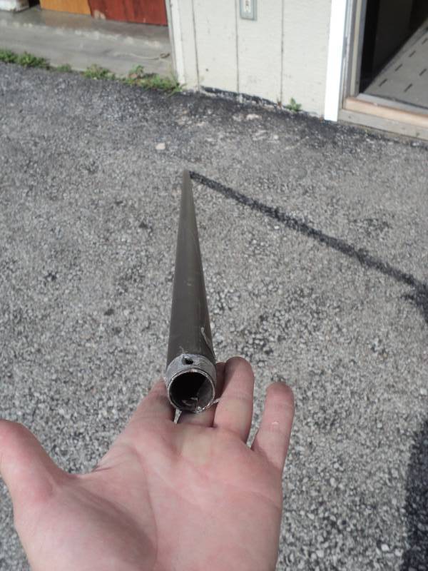 lot 8774 image: (1) Meteal ceiling fan down rod, 1 diameter x 6, brown
