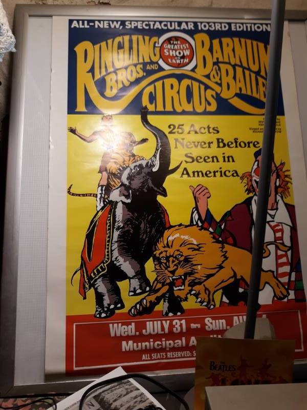 1973 Ringling Bros Barnum And Bailey Circus Poster On White Board