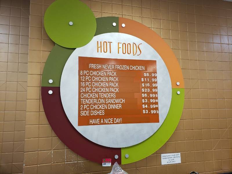 lot 8527 image: Hot foods wall sign