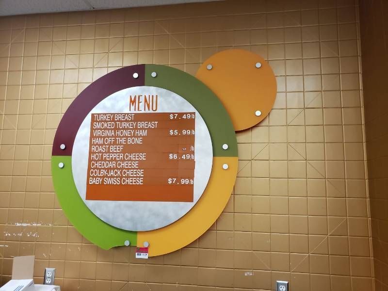 lot 8529 image: Menu sign